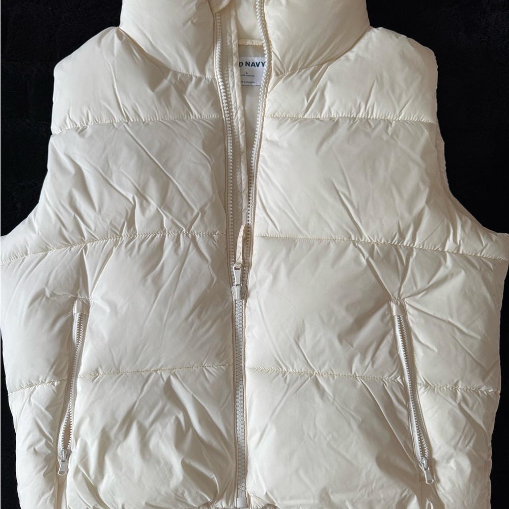 Old Navy Cream Puffer Vest